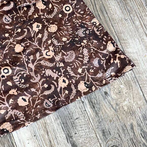 Long Sleeve Floral Print Brown Tunic Top Boho‎ Botanical Pattern XXL - Picture 5 of 6